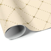 Ivory Creamy Gold Crystals Grill Geometry Glam Cadeaupapier (Rol Hoek)