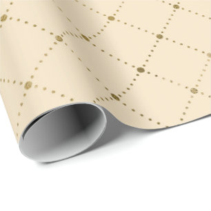 Ivory Creamy Gold Crystals Grill Geometry Glam Cadeaupapier
