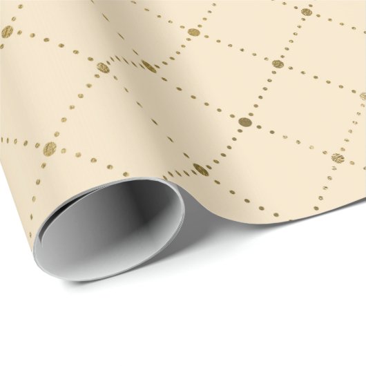 Ivory Creamy Gold Crystals Grill Geometry Glam Cadeaupapier (Rol Hoek)