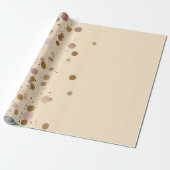 Ivory Creamy Gold Crystals Stip Confetti Roze Cadeaupapier (Uitgerold)
