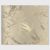 Ivory Creamy Gold Marble Shiny Glam Abstracte VIP Cadeaupapier (Vlak)