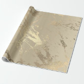 Ivory Creamy Gold Marble Shiny Glam Abstracte VIP Cadeaupapier (Uitgerold)
