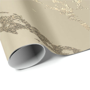 Ivory Creamy Gold Marble Shiny Glam Abstracte VIP Cadeaupapier