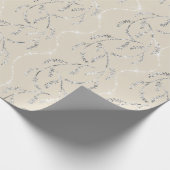 Ivory Crystal Laurel Floral Silver Diamonds Cadeaupapier (Hoek)