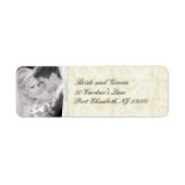 Ivory Damask Bruiloft Retouradres Labels (Voorkant)