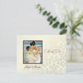 Ivory Damask Dank u Foto briefkaarten (Staand voorkant)