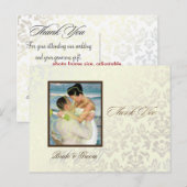Ivory Damask Dank u Foto briefkaarten (Voorkant / Achterkant)