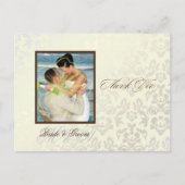 Ivory Damask Dank u Foto briefkaarten (Voorkant)