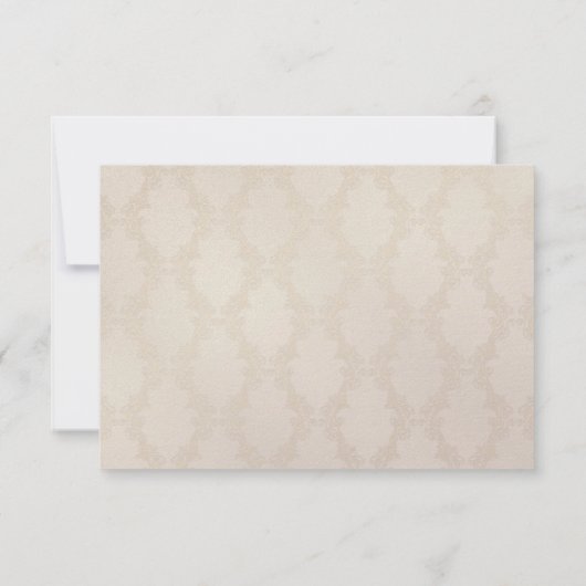 Ivory Damask en Daisies RSVP Kaart (Achterkant)