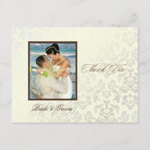 Ivory Damask Hartelijk dank Foto briefkaarten
