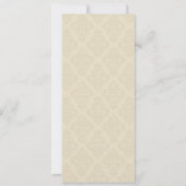 Ivory Damask Monogram Weddenschap Kaart (Achterkant)