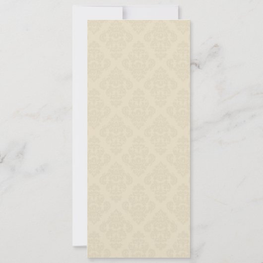 Ivory Damask Monogram Weddenschap Kaart (Achterkant)