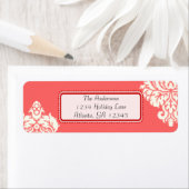 Ivory Damask op Roze met rood Etiket (Insitu)