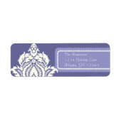 Ivory Damask Periwinkle Paars Etiket (Voorkant)
