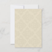 Ivory Damask Trouwreceptiekaart Kaart (Achterkant)