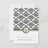 Ivory Damask vouwtent plaats kaart (Voorkant)