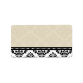 Ivory Damask Wedding Adresetiketten Etiket (Voorkant)