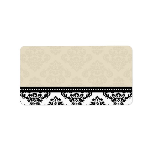 Ivory Damask Wedding Adresetiketten Etiket (Voorkant)