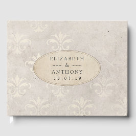 Ivory Damask Wedding Gastenboek