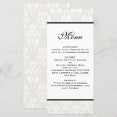 Ivory Damask Wedding Menu (Voorkant / Achterkant)