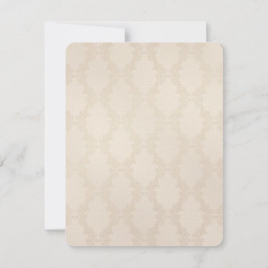 Ivory Damask Wedding Vow Renewal Kaart (Achterkant)