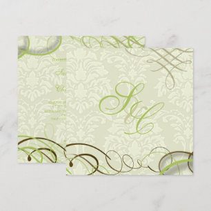 Ivory Damask, zwoegen + zwanen Kaart