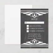 Ivory Deco Chalkboard Response Kaart (Voorkant / Achterkant)