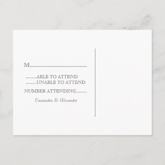 Ivory Deco Chalkboard RSVP Briefkaart (Achterkant)