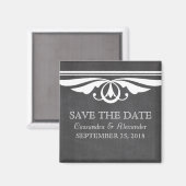 Ivory Deco Chalkboard Save the Date Magnet (Voorkant / Achterkant)