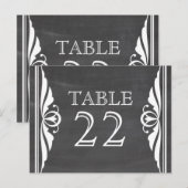 Ivory Deco Chalkboard Table Number Briefkaart (Voorkant / Achterkant)