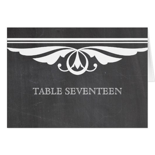 Ivory Deco Chalkboard Table Number Kaart (Voorkant Horizontaal)
