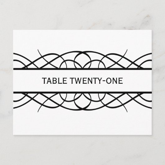 Ivory Deco Flouring Table Number Briefkaart (Voorkant)