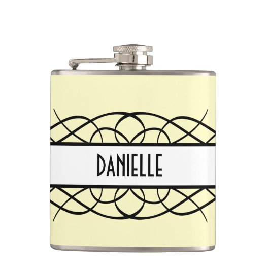 Ivory Deco Flourish Flask Heupfles (Voorkant)