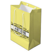 Ivory Deco Flourish Gift Bag Medium Cadeauzakje (Voorkant Gekanteld)