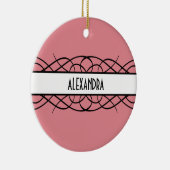 Ivory Deco Flourish Keramisch Ornament (Rechts)