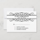 Ivory Deco Flourish Response Kaart (Voorkant)