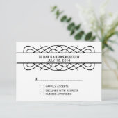 Ivory Deco Flourish Response Kaart (Staand voorkant)