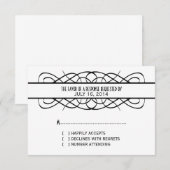 Ivory Deco Flourish Response Kaart (Voorkant / Achterkant)