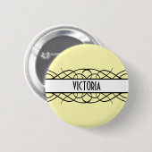 Ivory Deco Flourish Ronde Button 5,7 Cm (Voorkant /achterkant)