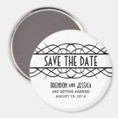 Ivory Deco Flourish Save the Date Magnet (Voorkant / Achterkant)