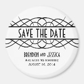 Ivory Deco Flourish Save the Date Magnet (Voorkant)