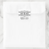 Ivory Deco Flourish Save the Date Stickers (Tas)