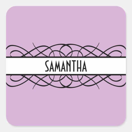 Ivory Deco Flourish Vierkante Sticker (Voorkant)
