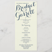 Ivory Designer Tekst Trouwprogramma Programmakaart (Voorkant)