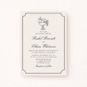 Ivory Double Frame Fruit Bowl Wedding Invitation Aankondiging