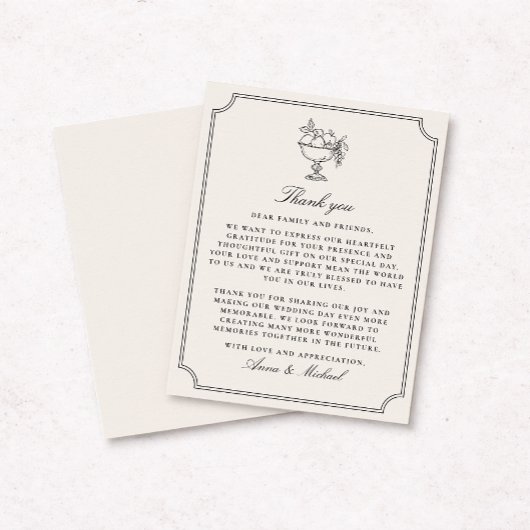 Ivory Double Frame Wedding Thank You Card Save The Date