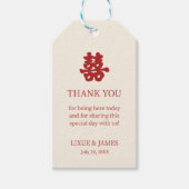 Ivory Double Happiness Chinese calligraphy asian Cadeaulabel (Voorkant)