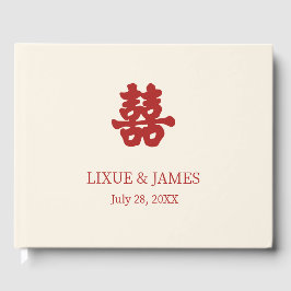 Ivory Double Happiness Chinese calligraphy asian Gastenboek