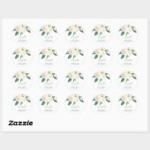 Ivory Dreams Rozen & Leaves Wedding Ronde Sticker (Vel)