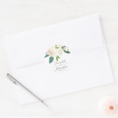 Ivory Dreams Rozen & Leaves Wedding Ronde Sticker (Envelop)